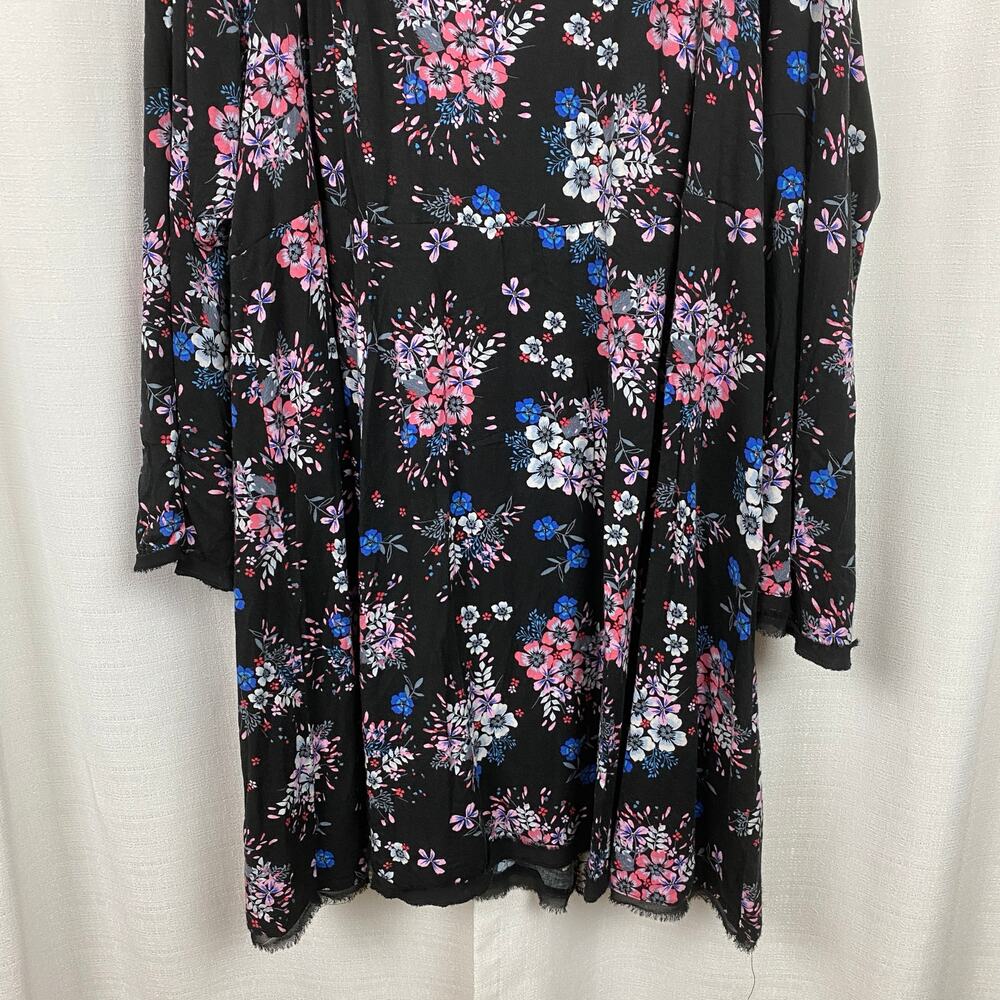 Torrid Black&Pink Floral Challis Mini Dress Sz.24W - Picture 6 of 14